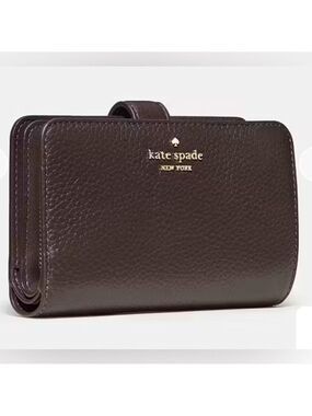 Kate Spade Brown Leather Bifold Wallet Hot Fudge NWT